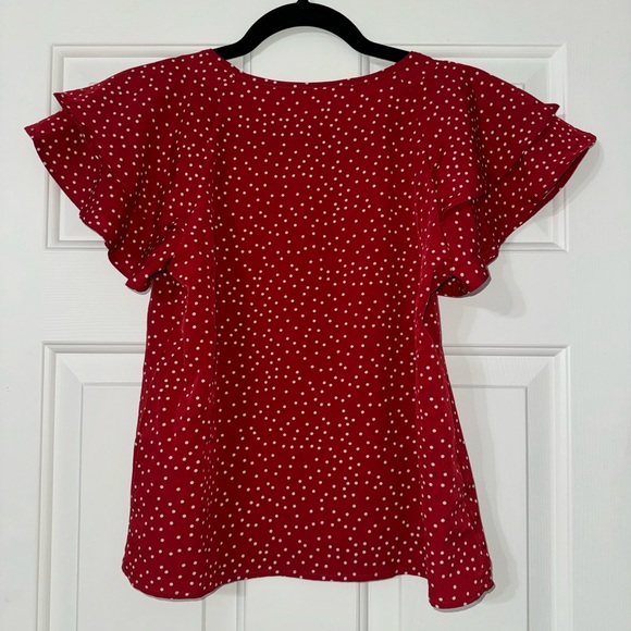 SHEIN polka dot butterfly sleeve Blouse size small - Picture 4 of 6